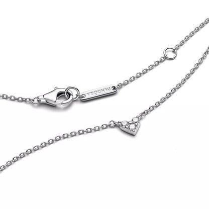 Heart sterling silver collier with clear cubic zirconia
