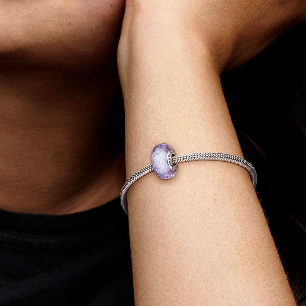 Pandora Moments Lavender Murano Glass Charm Silver