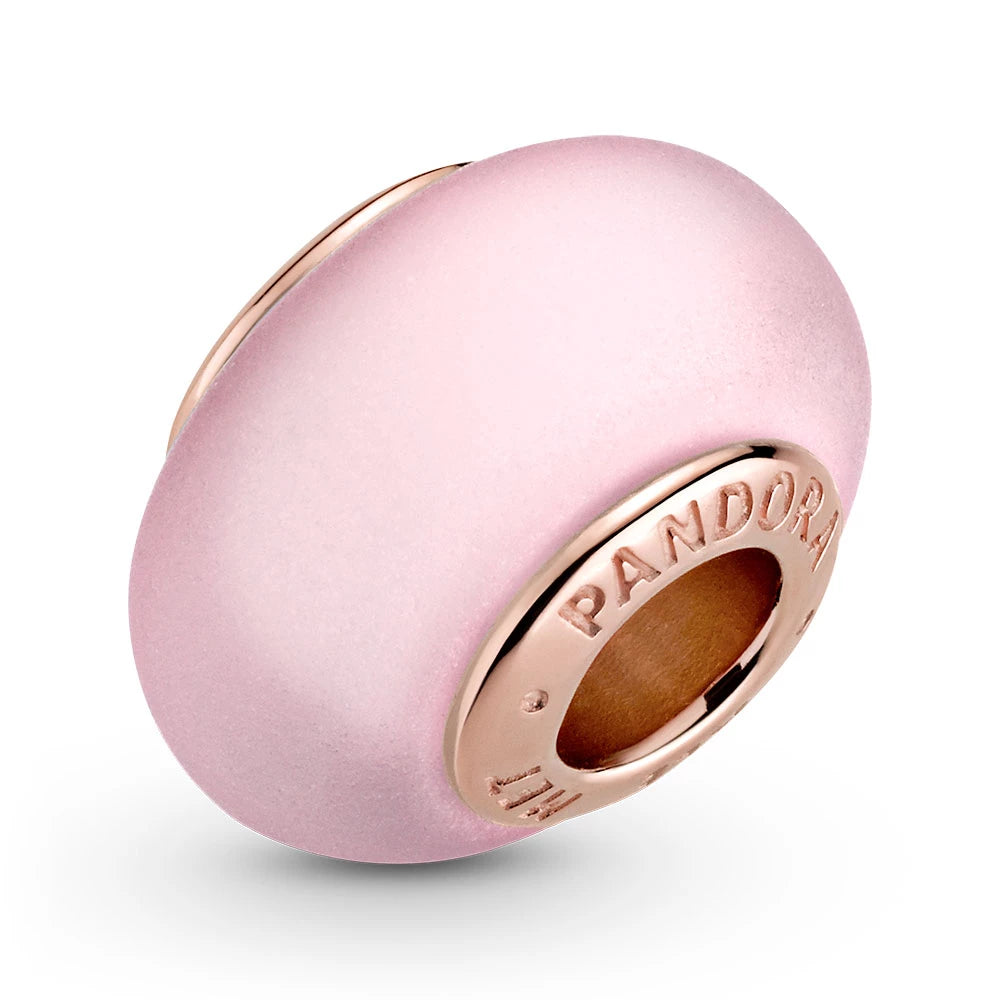 Matte Pink Murano Glass Charm