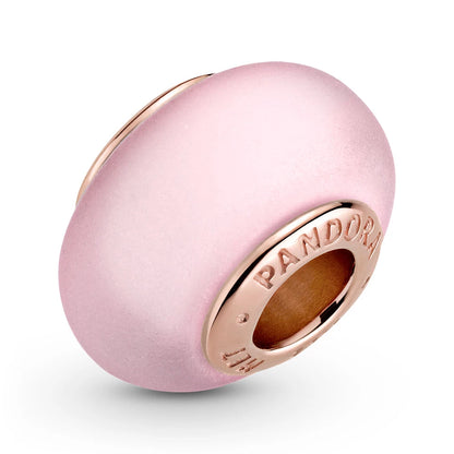 Matte Pink Murano Glass Charm
