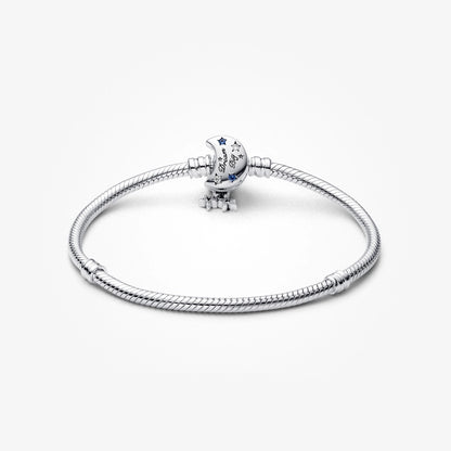 Pandora Moments Sparkling Moon Clasp Snake Chain Bracelet
