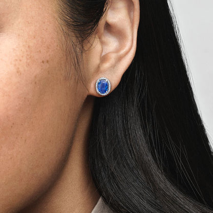 Sparkling Statement Halo Stud Earrings